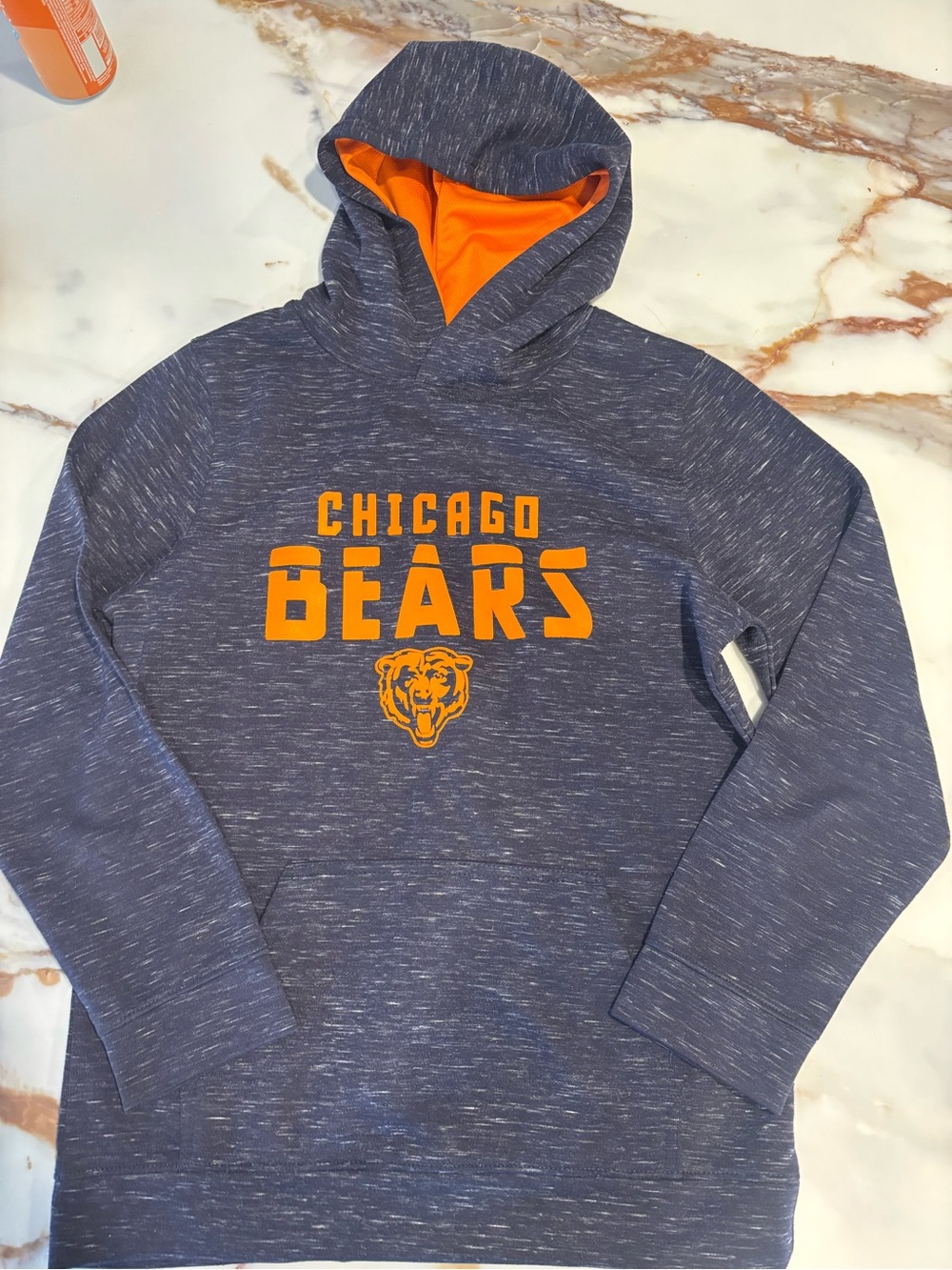 Chicago Bears Youth Football Navy & Orange Pullover Hoodie